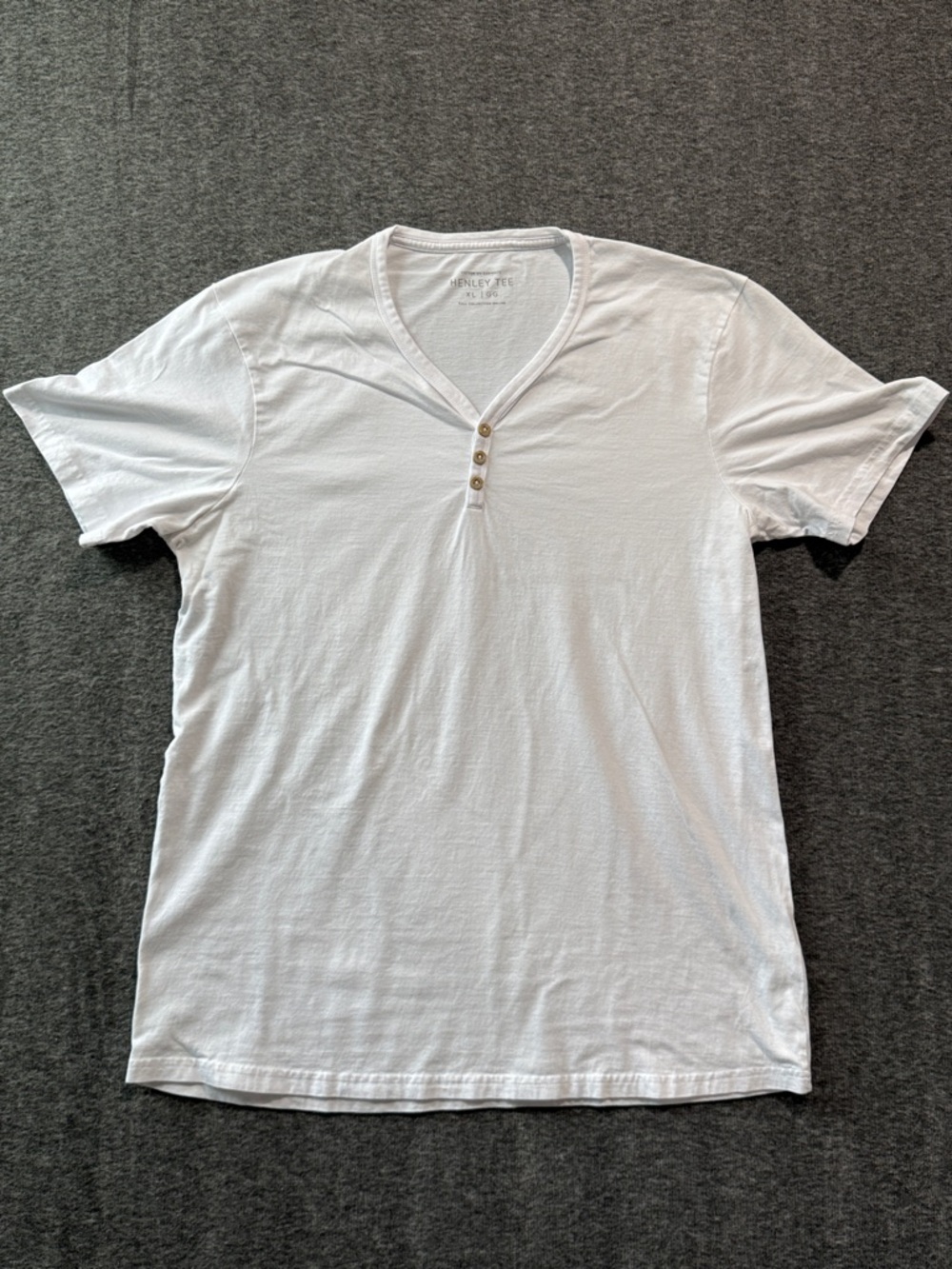Cotton On White Short‎ Sleeve Henley Tee Size XL